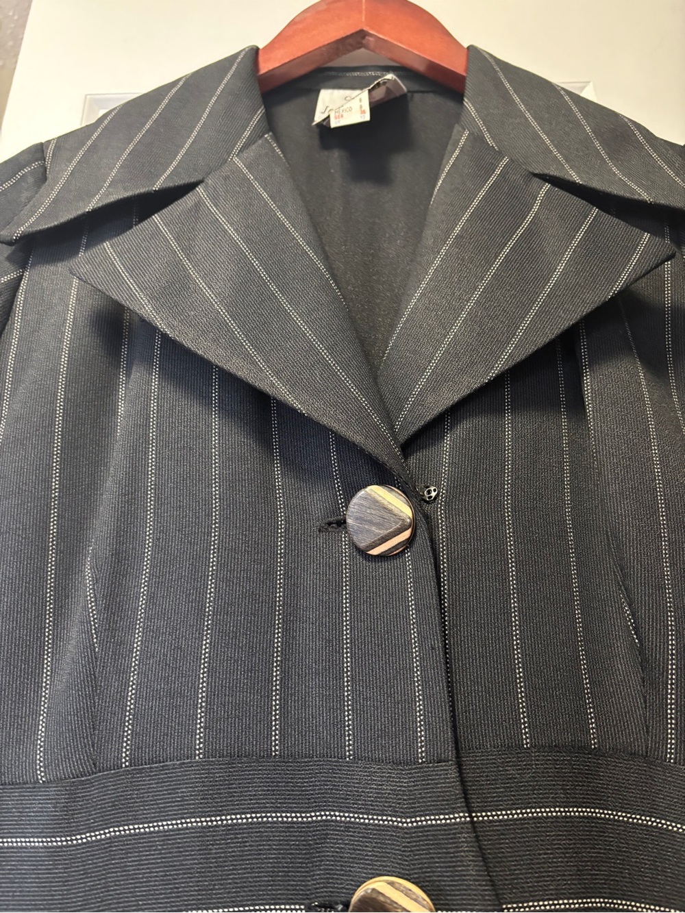 Joseph Ribkoff Collection Black Pinstripe Long Dressy Blazer - Picture 2 of 4